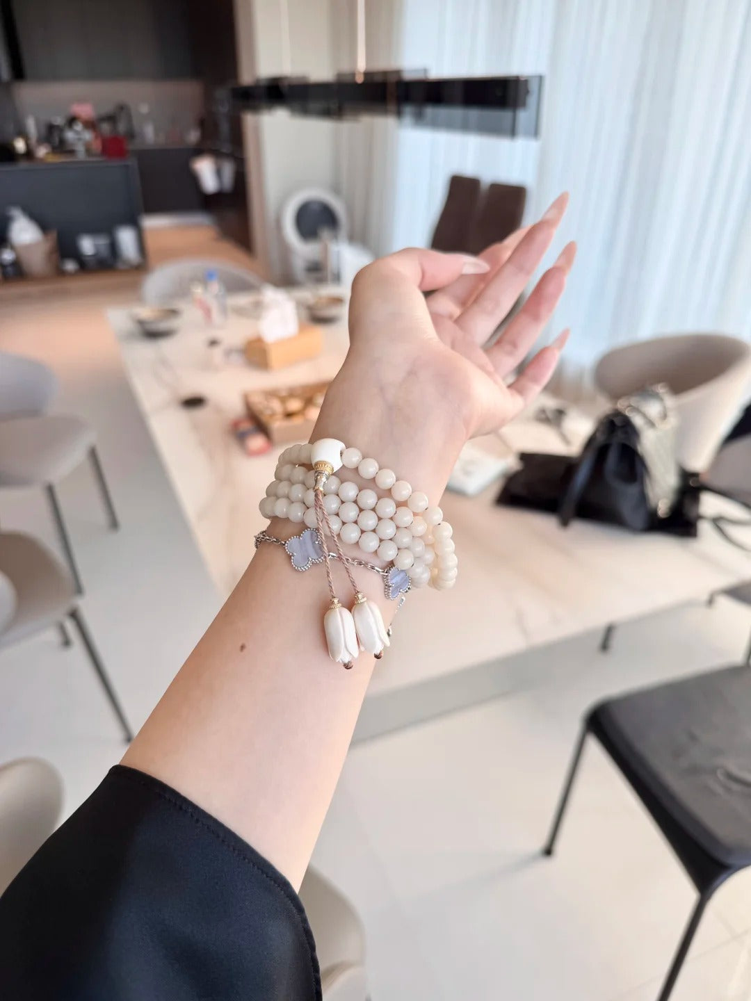 Fossil Mammoth Ivory Mala Multi‑Wrap Bracelet