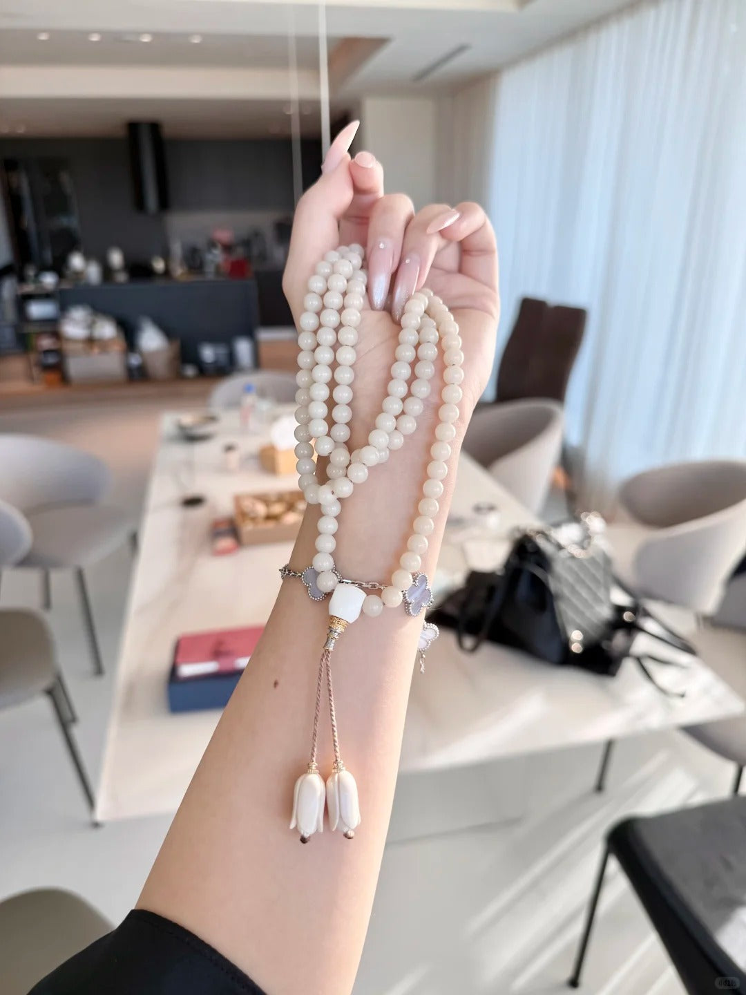 Fossil Mammoth Ivory Mala Multi‑Wrap Bracelet